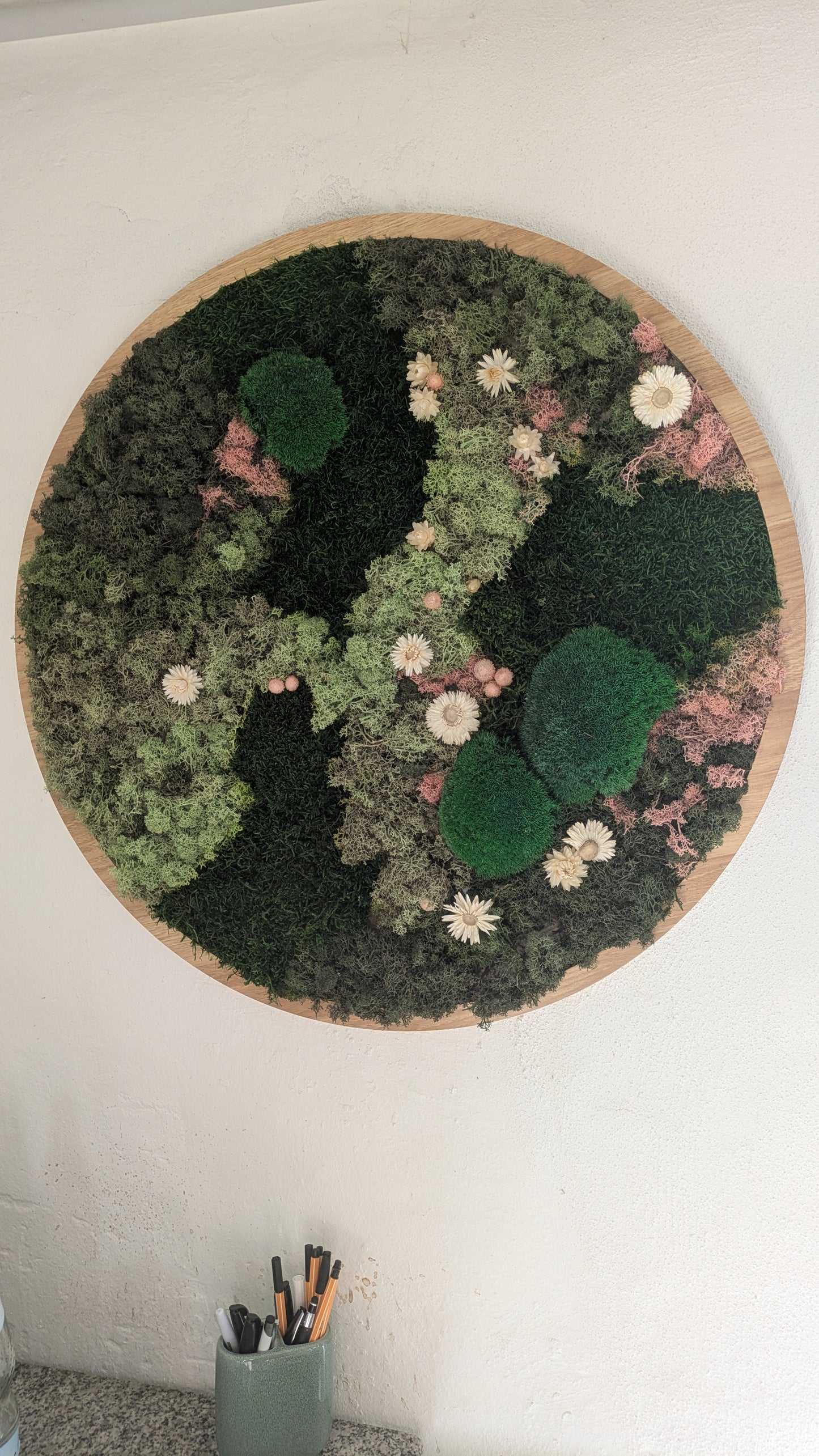 1x runder Rahmen: 70cm ⌀ natur