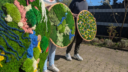 Moosbild Workshop groß rund 70cm ⌀ schwarz oder weiß